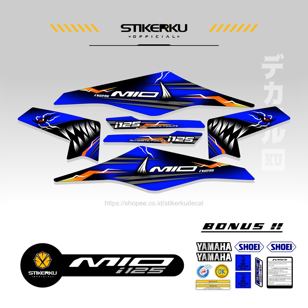 YAMAHA MIO I 125 STOCK DECAL / STRIPING MIO M3 /Z / 125/ STIKER / STICKER / COMBO COLORS / VARIASI P