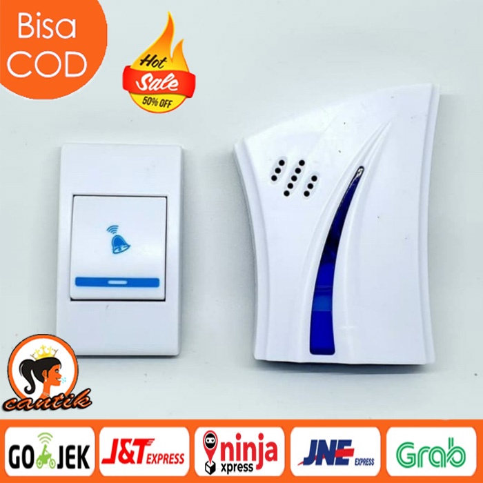 Door Bell Rumah Pintu Kantor Wireless Alat bel Tanpa Kabel 1 Set