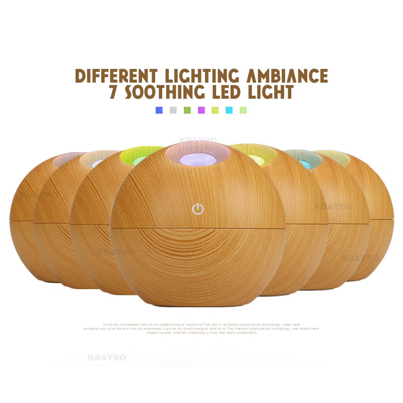 Mini Air Humidifier Desain Kayu  Minimalis 130ml Pengharum Ruangan Elektrik