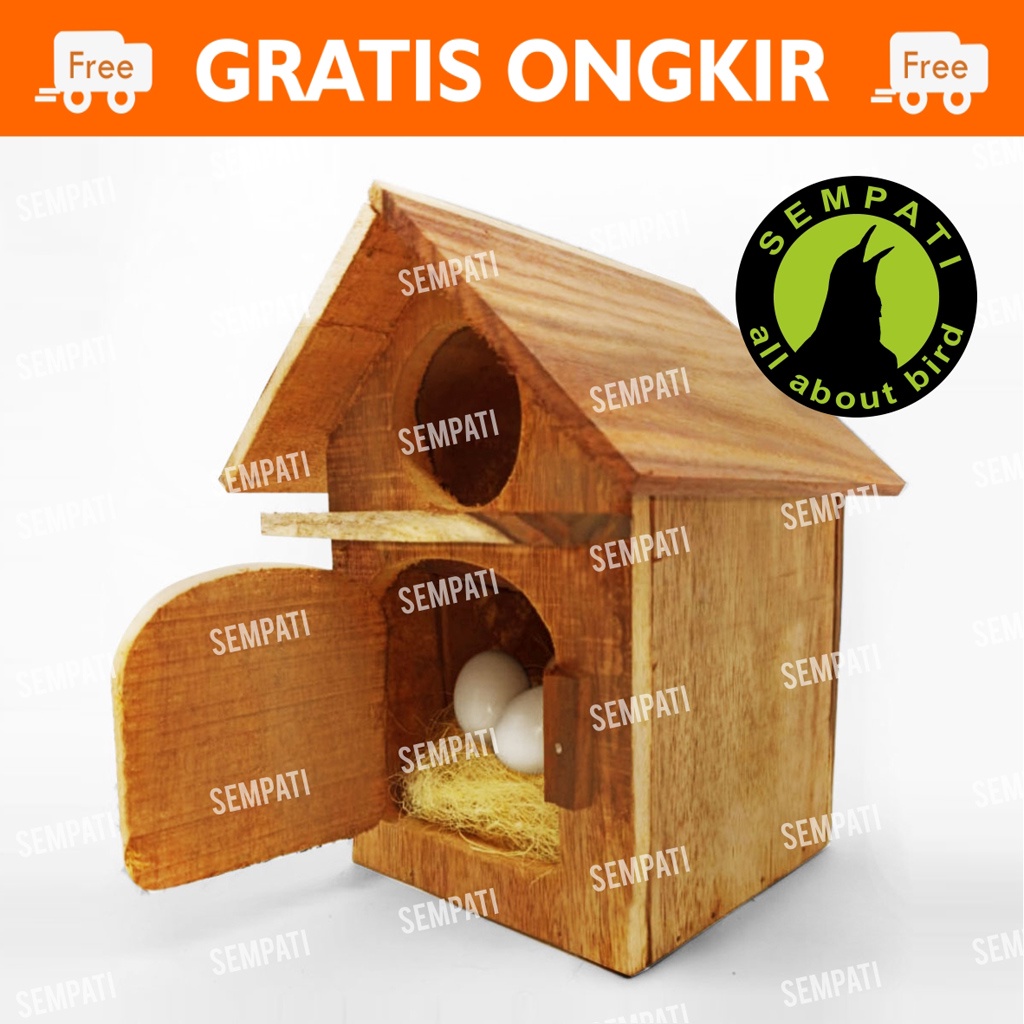 GLODOK RUMAH PARKIT GLODOKAN KAYU TEMPAT SARANG TERNAK BERTELUR KANDANG BURUNG LOVEBIRD DLL GLDRP