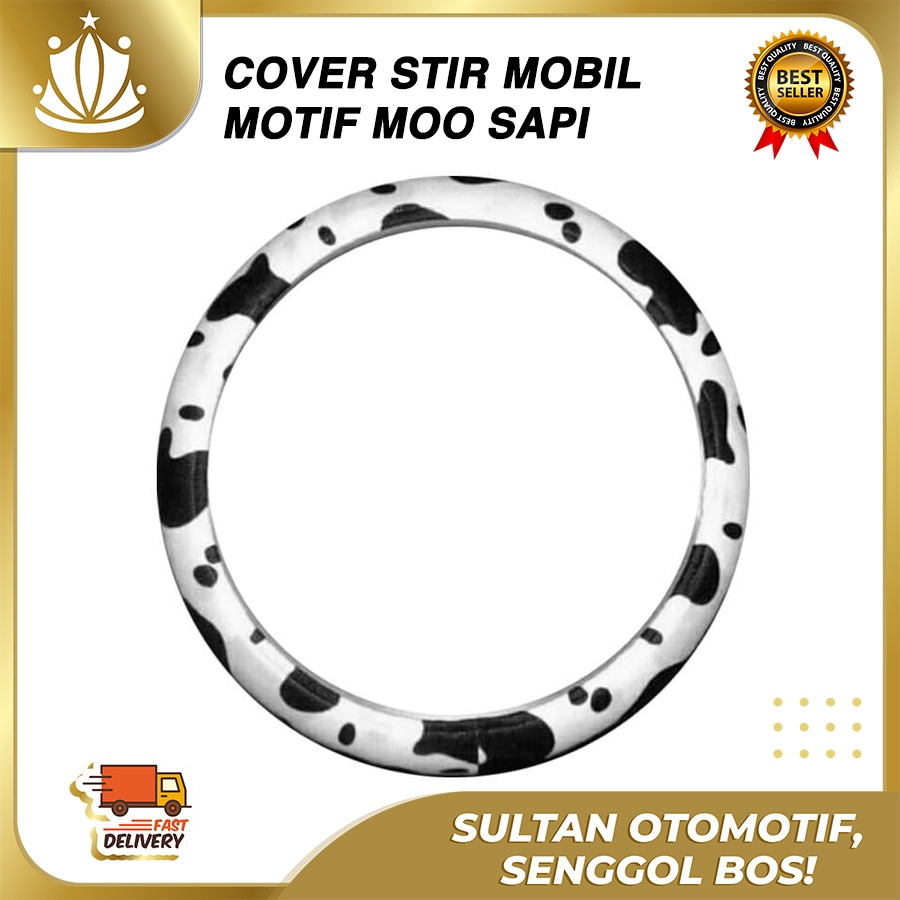 Cover Stir / Sarung Stir Mobil Karakter Motif MOO SAPI Bahan Lembut