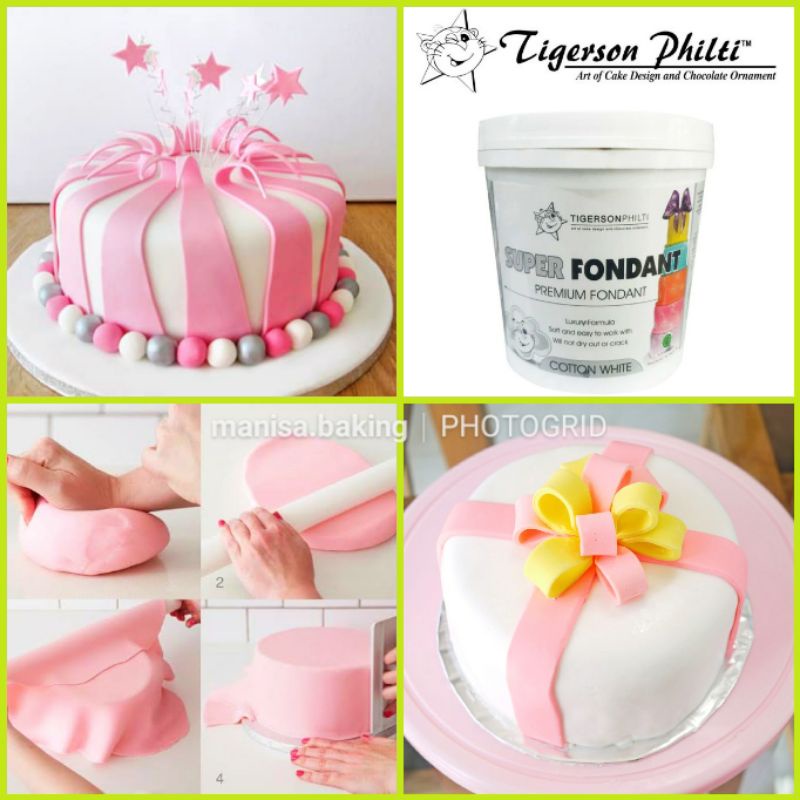 

FONDANT TIGERSON PHILTI 250 GR REPACK WHITE PREMIUM FONDANT 250 GR WARNA PUTIH