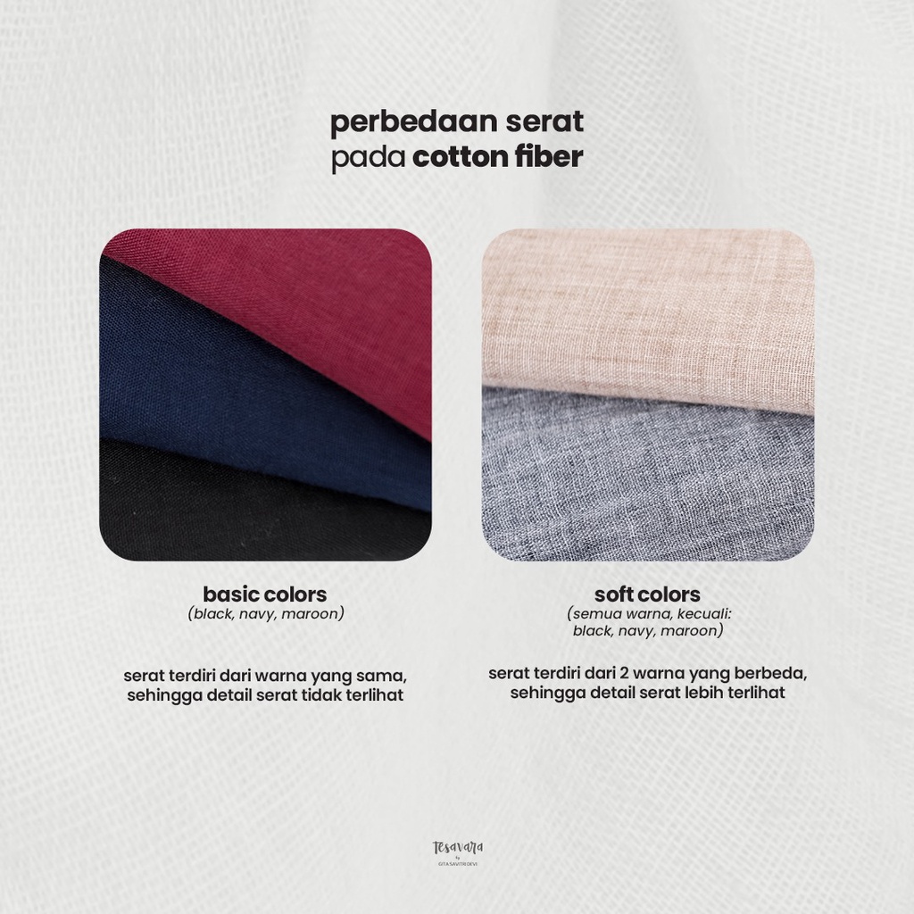 Tesavara | Cotton Fiber | Jilbab Wanita Segiempat