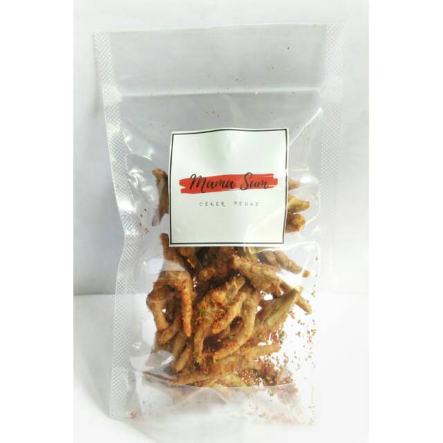 

Ceker Pedas Crispy Mama Sum kemasan 20pcs/pouch (BISA TANPA STIKER) min 10pouch