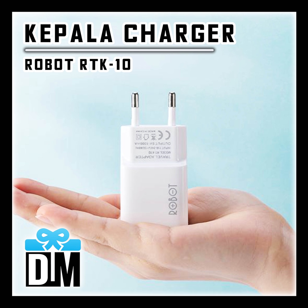 Kepala Adapter Batok Charger ROBOT RT K10 RTK10 FAST CHARGING Casan cas Travel Adaptor HP Smartphone