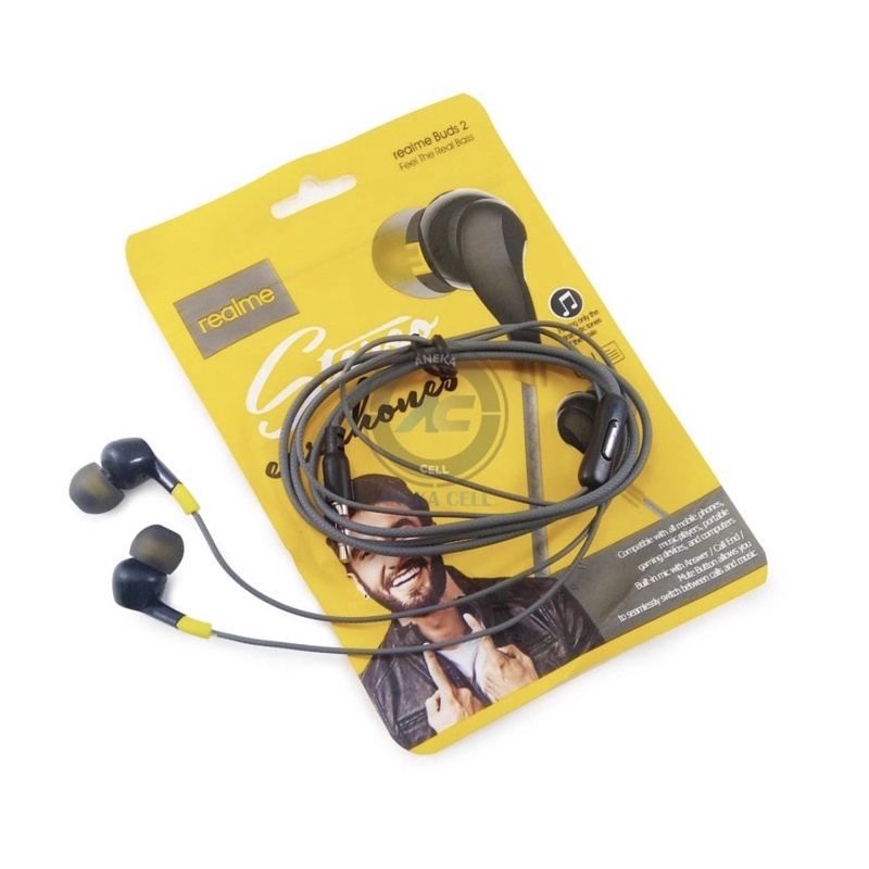 Headset Realme RMA101- Stereo Earphone Hf RMA-101 Buds Super Bass