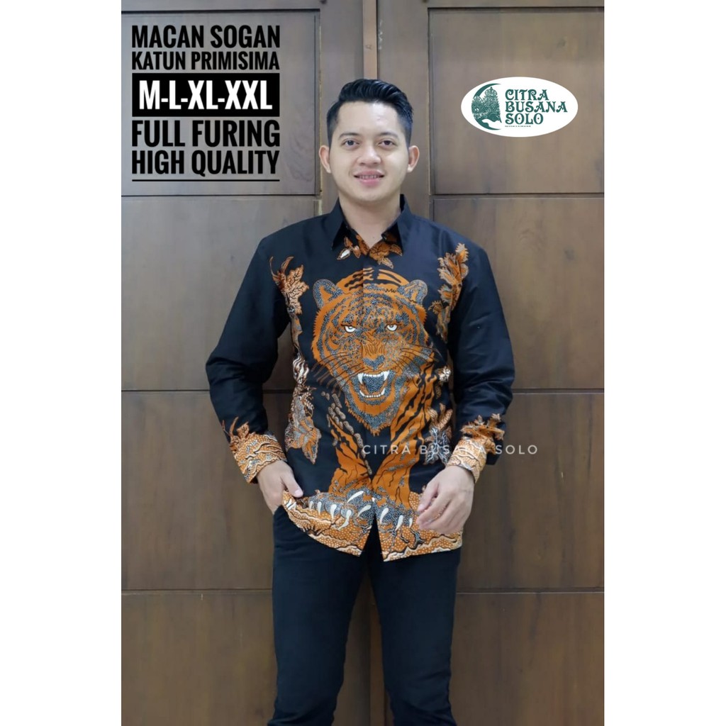 MACAN SOGAN Kemeja Batik Pria Full Furing Katun Primisima