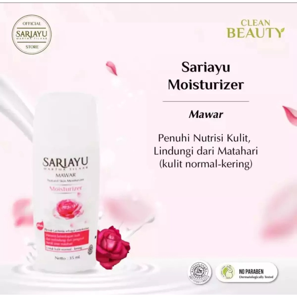 BISA COD / Sariayu Mawar Moisturizer Relax / Sariayu Pelembab Mawar Moisturizer 35ml (Mawar atau Jeruk) / Pelembab Wajah