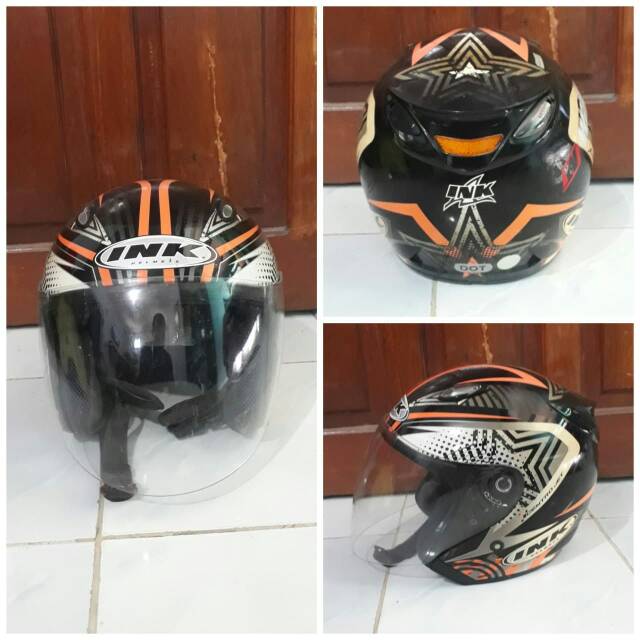 Helm INK Centro Jet Motif Black ft Orange