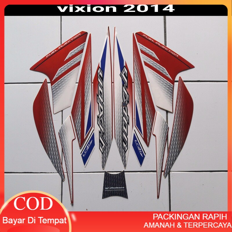 Decal Emblem stiker motor vixion new 2014 merah Terlaris / Termurah
