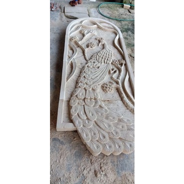 merak relief batu alam Jogja paras putih