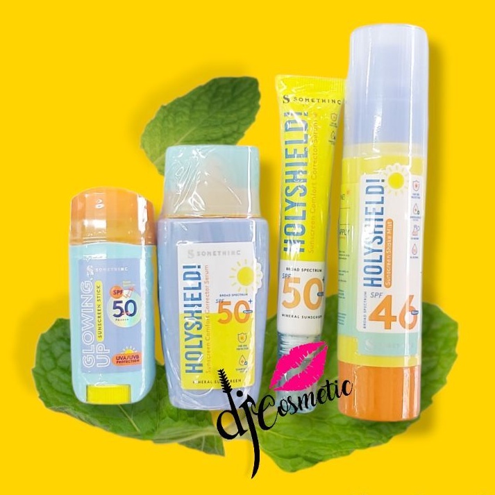 Somethinc Sunscreen Glowing Up Sunscreen Stick SPF 50 PA+++ 15gr | Holyshield Sunscreen Comfort Corrector Serum SPF 50 PA+++ 15ml / 50ml | Sunscreen Shake Mist 50ml SPF 46++ PA++++ UVA/UVB