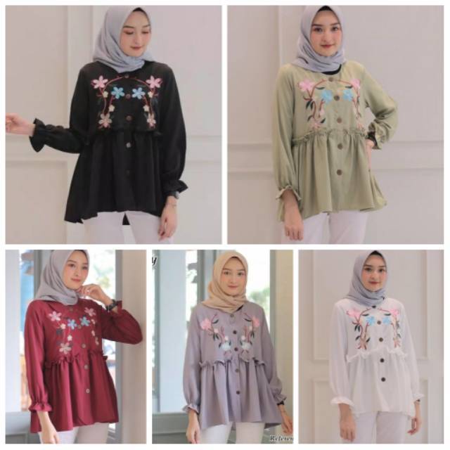 BAJU ATASAN WANITA KEKINIAN | SEA TOP BORDIR | BAJU REMAJA ...