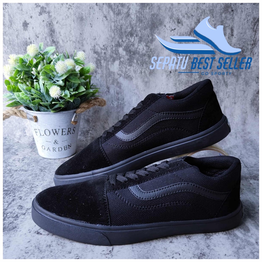 SEPATU SEKOLAH VANS121 OLD SCHOOL FULLBLACK TERMURAH TANPA BOX