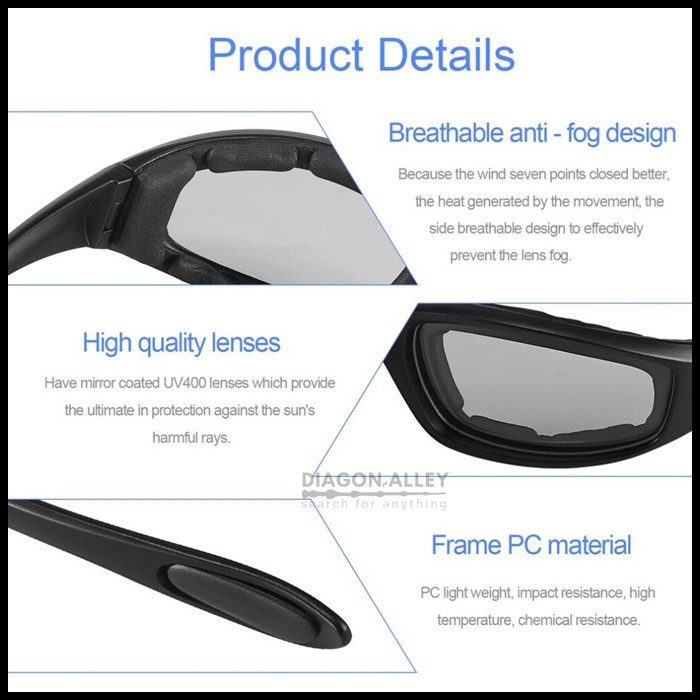 KACAMATA SEPEDA WINDPROOF Dustproof Motor Sporty ANTI DEBU ANGIN Acetato HITAM