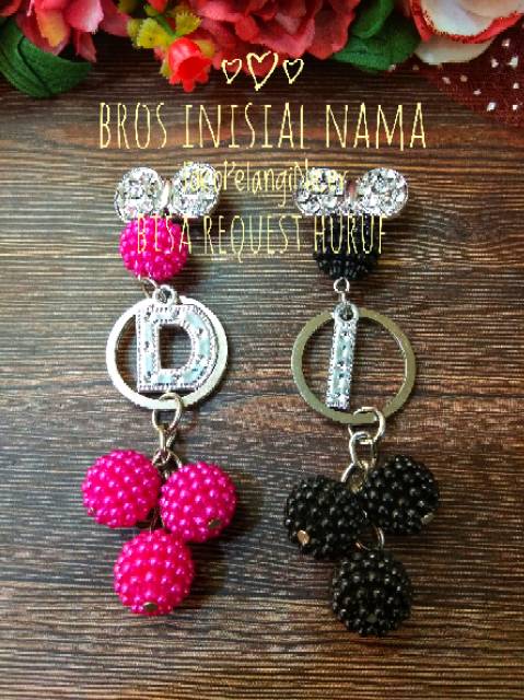 Hijab Bross/Bros Dagu Request Huruf Inisial Nama by TokoPelangiNicer Grosir /Aksesoris Hijab Murah