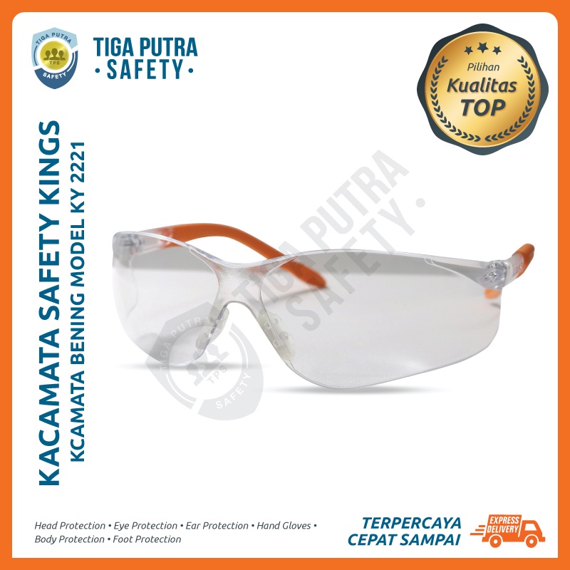 KY2221 Kacamata Safety Kings Clear Bening Pelindung Anti Gores