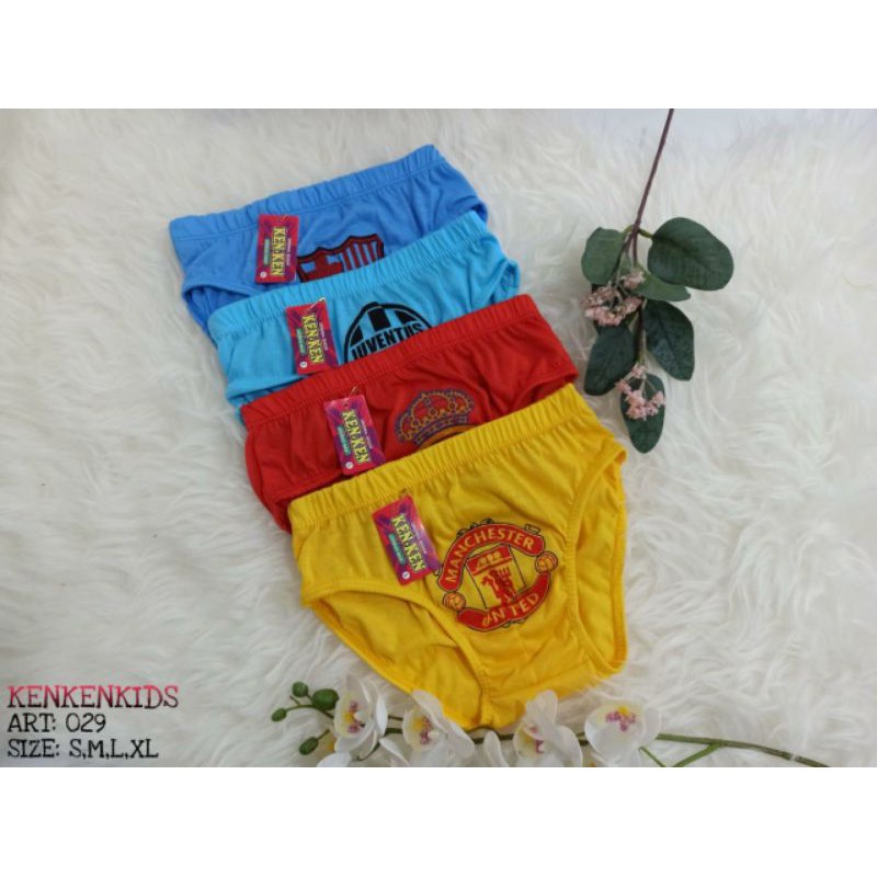 6pcs Celana Dalam anak cowok motif club bola