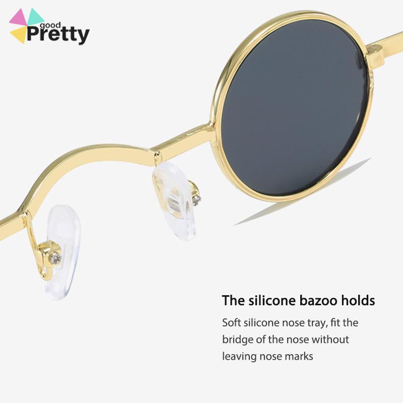 Kacamata Bulat Retro Ultra Kecil Pria Wanita Hip-Hop Punk Style Sunglasses - PD