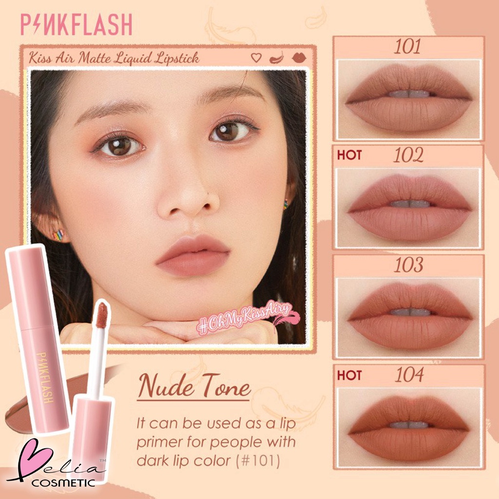 ❤ BELIA ❤ PINKFLASH Lip &amp; Cheek Duo Matte Tint | Pink Flash (✔BPOM) PF-M01