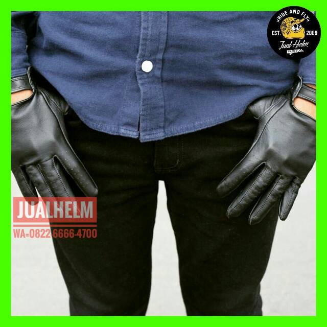 Sarung Tangan Motor/Sarung Tangan Kulit/Caba Basic Hitam