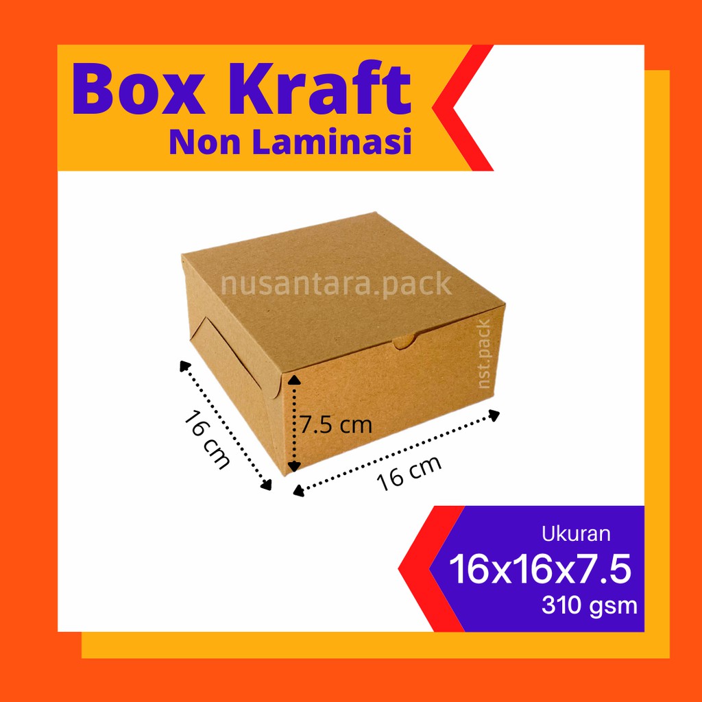 Jual Kotak Roti Snack Kue Jajan Box Roti Makanan Dos Kemasan Dus Coklat Kraft 16x16x75 Shopee 2751