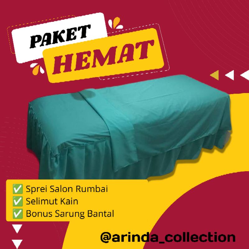 PAKET HEMAT SPREI SALON RUMBAI + BONUS SELIMUT &amp; SARUNG BANTAL