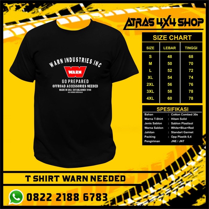 Jual Kaos baju tshirt warn winch offroad jimny taft land cruiser