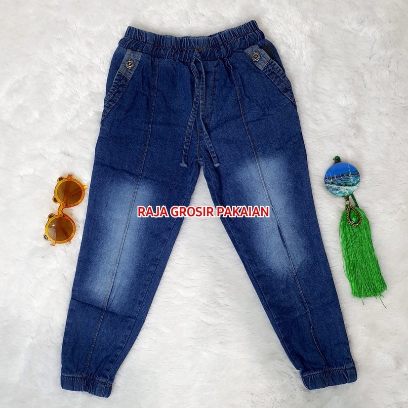 Jy~Celana Jogger Jeans  Anak Premium Polos Variasi Kancing Usia 3-8 Tahun