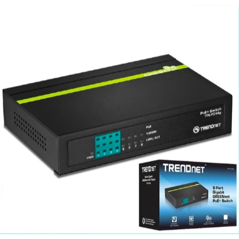 TRENDNET TPE-TG44G (PoE+) 8-port Gigabit PoE+ Switch Half PoE+