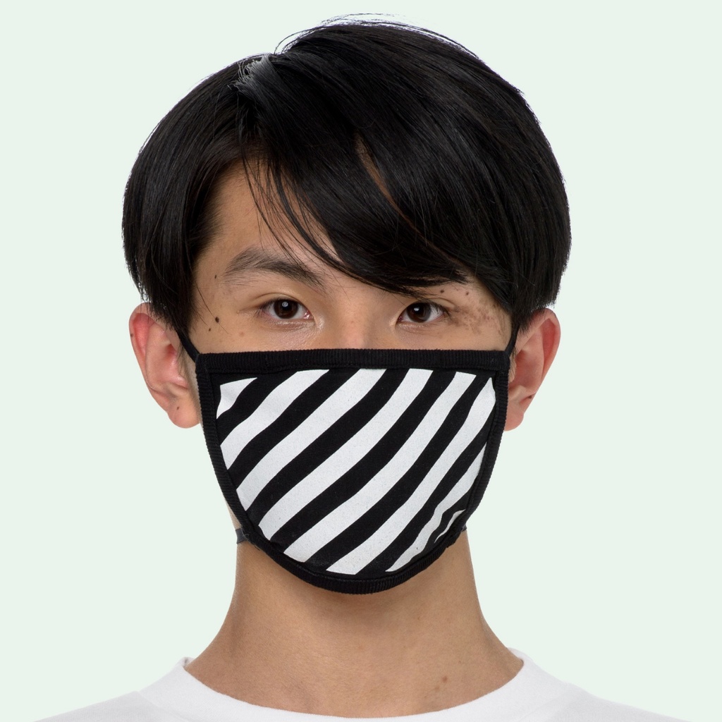 Off White Diagonal Mask Black White 100% Original