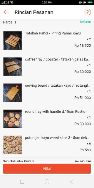 M Serving Board / Tatakan Kayu / Rectangle Tray With Handle