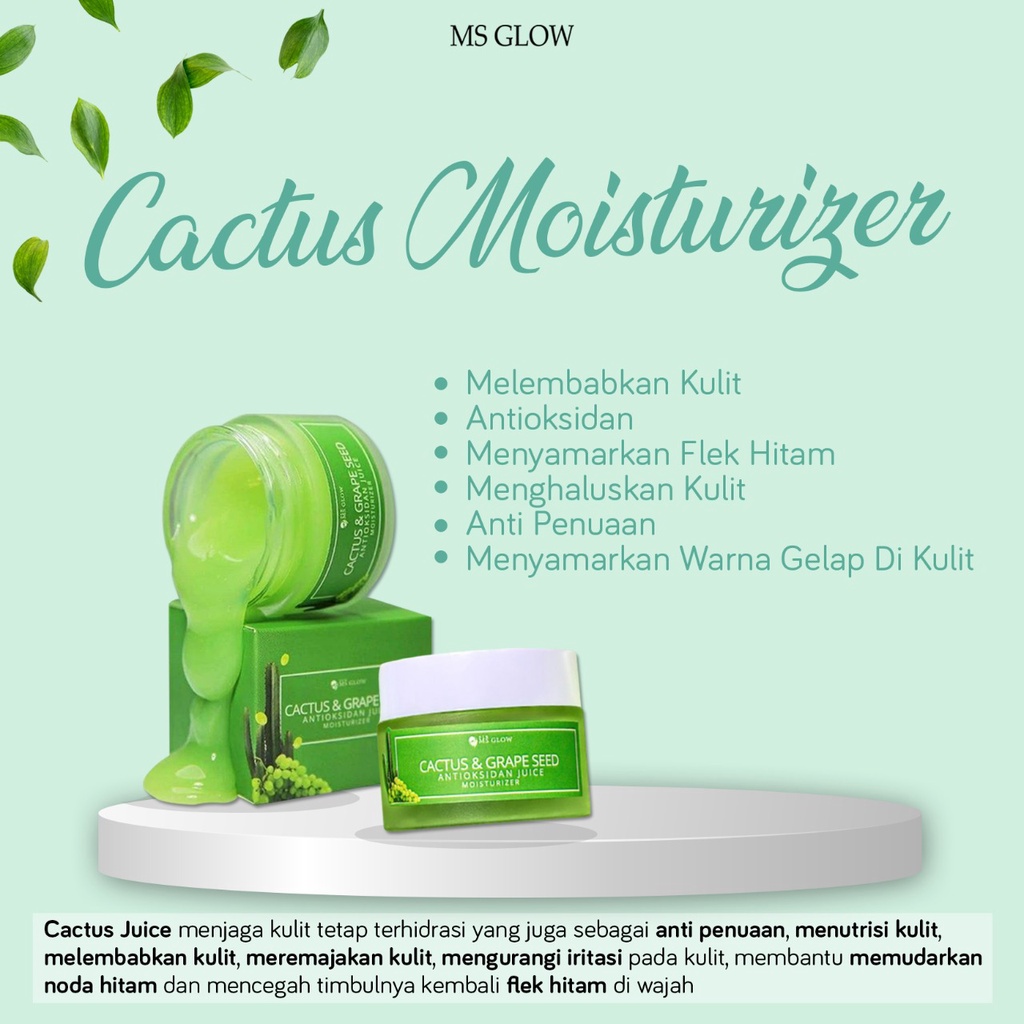 Ms Glow Moisturizer Cactus Original 100% Ms Glow Skincare Pelembab Viral The Best