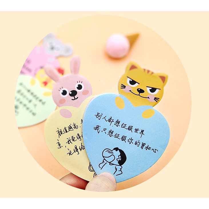 

J2 - Sticky notes love animal memo tempel lucu note paper hewan
