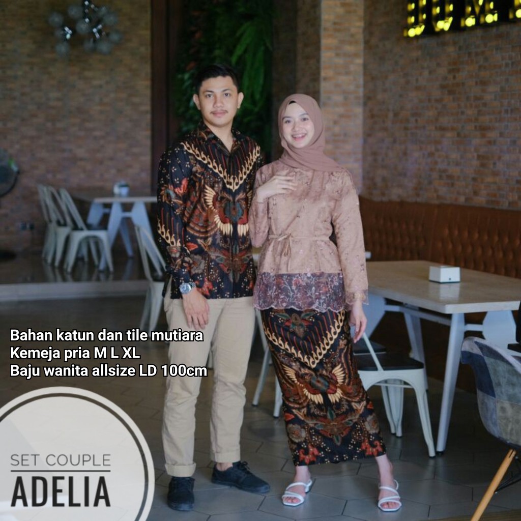 NEW ARRIVAL - Maura Couple - Sania Ruffle Batik Couple Ori Ndoro Jowi DNT Garansi Termurah Shopee