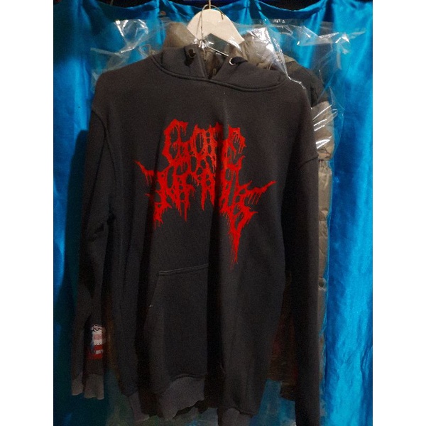 HOODIE GORE INFAMOS LOGO NSE TAG OFFICIAL BAND KONSISI SECOND 9/10 size m