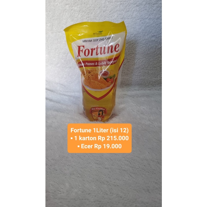 

Minyak Goreng Fortune - Varian 1 Liter ( ECER )