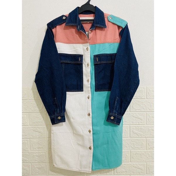 MAJE PARIS Jaket Denim Wanita Pastel