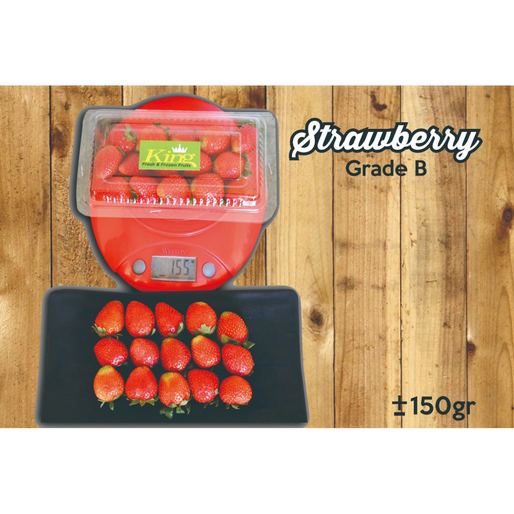 

Strawberry fresh grade B 150 gr, strawberry murah,hotel,resto,cafe,market