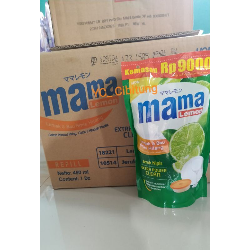 COD Mama Lemon Sabun Cuci Piring 450 ml Refill Jerul Nipis Extra Power Clean Hilagkan Lemak bau makanan