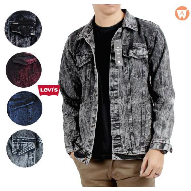 JAKET PRIA JEANS SANDWASH LEVIS VYEM-052Warna: Black Sandwash, Grey Sandwash, Green Sandwash, Blue S