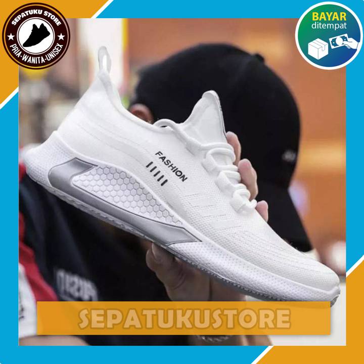 Sepatu Sneakers Wanita Putih Murah Polos Korea Tali Hitam Original 100% Snikers Pria Untuk Sekolah Casual Kekinian Full Sepatu Dewasa Unisex Untuk Kerja Kantor Cantik Karet Kasual Ori Trending Korea Murah Ukuran Size 39 40 41 42 43 Hitam Putih Abu Merah