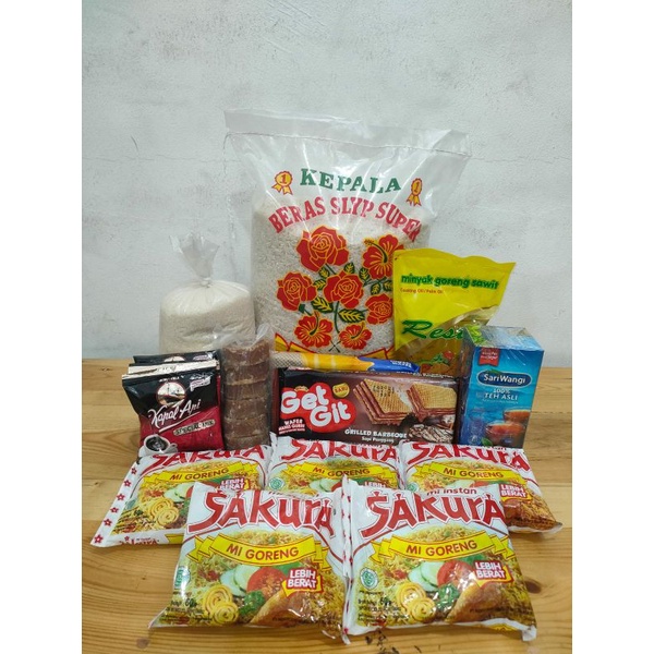 

PAKET SEMBAKO MURAH HEMAT / MINYAK GORENG / BERAS / MIE SAKURA