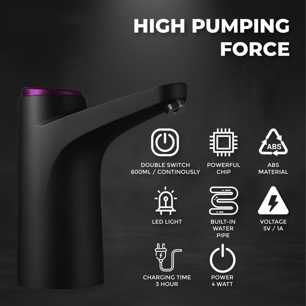 Pompa Galon Elektrik  /  USB Rechargeable Dispenser Air Minum Otomatis Water Pump/Electric Water Dispenser