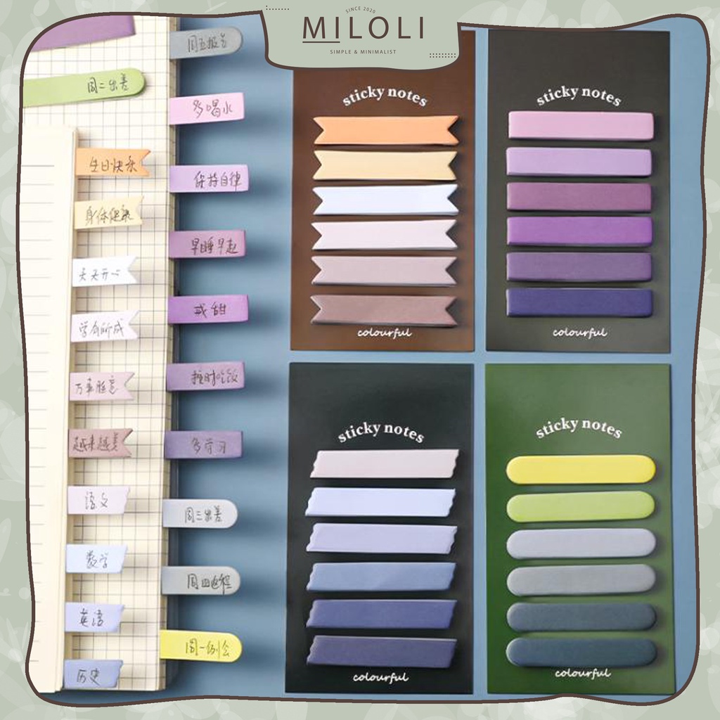 

[MILOLI] 6Pad MINI STICKY MORANDI Sticky Notes Colorful Pastel - C0027