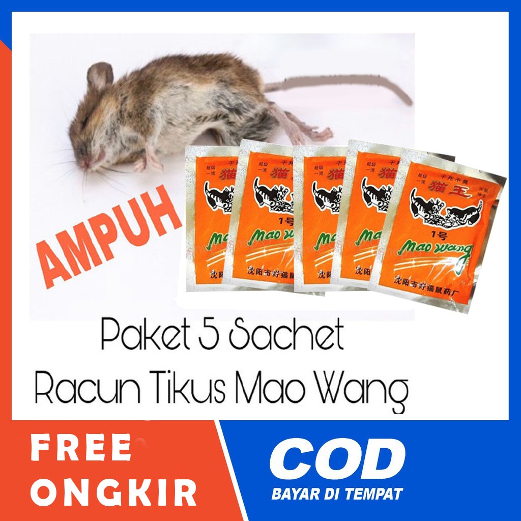 Jual Paket 5 Pcs Racun Tikus Mao Wang Original Paling Ampuh Membasmi