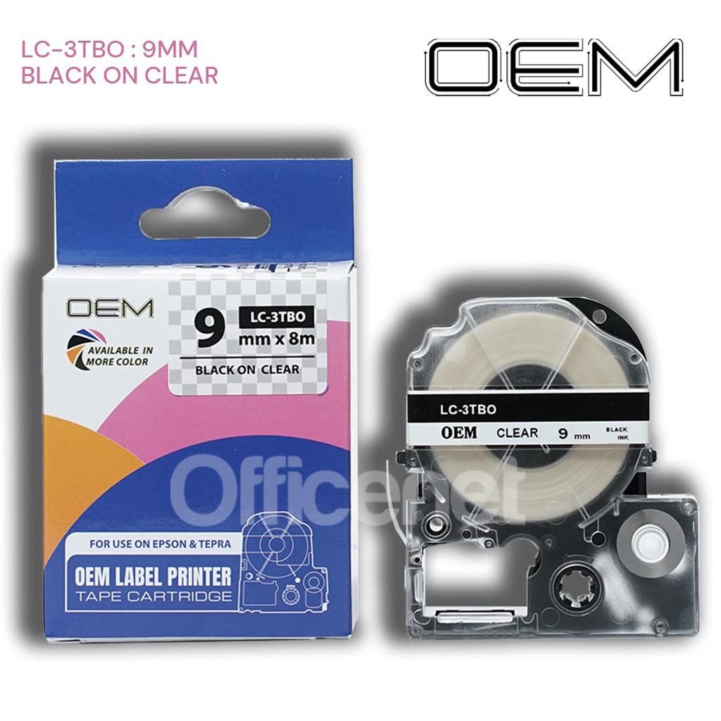 LABEL TAPE 9mm x 8m FOR USE ON EPSON LABELWORKS (OEM)