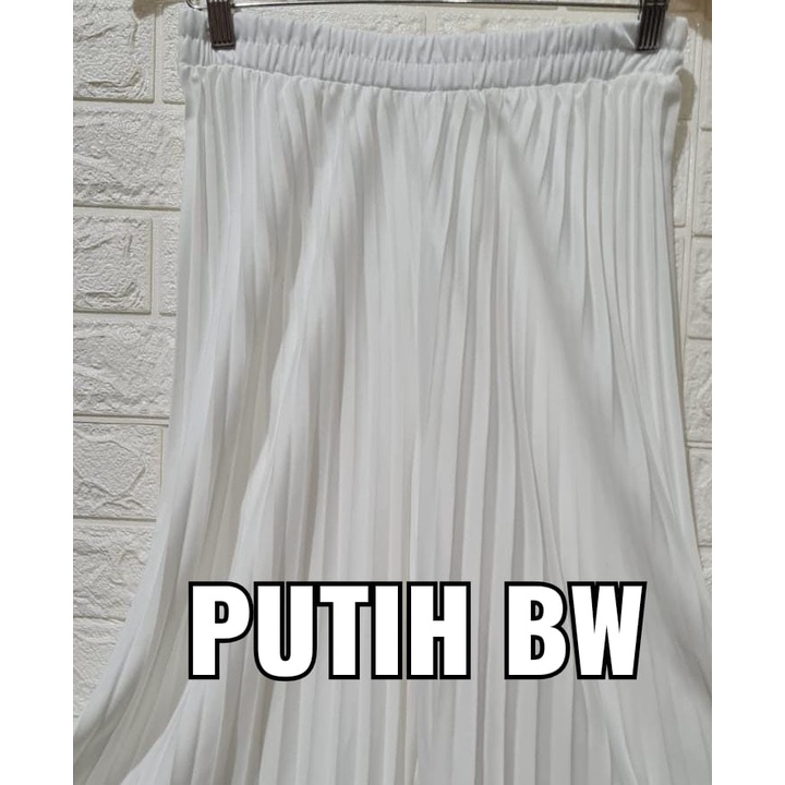 CELANA KULOT PLISKET PREMIUM JUMBO M FIT TO XXL-Putih Bw