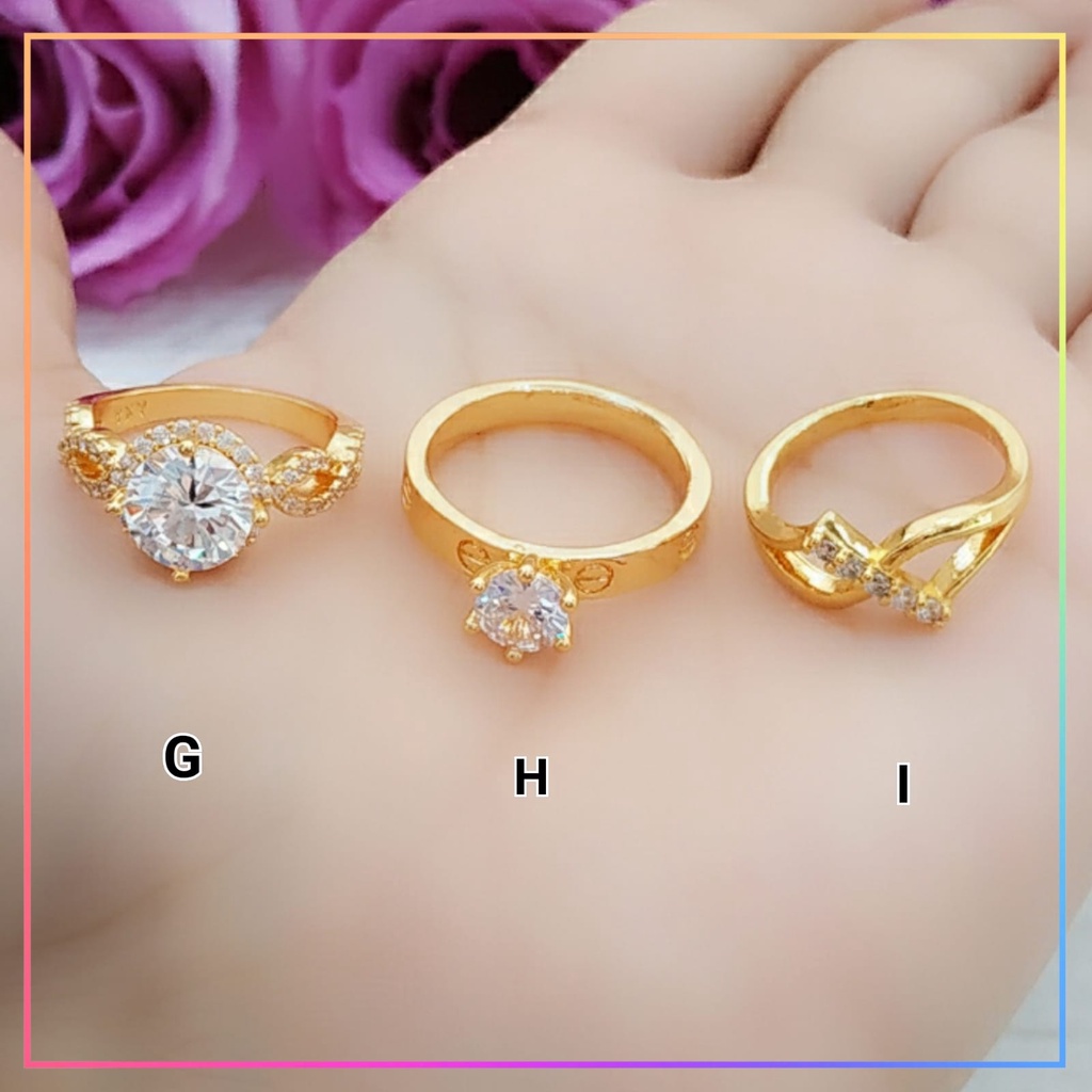 Cincin xuping cincin dewasa bunga terbaru permata zirkon murah perhiasan wanita lapis emas gold A191