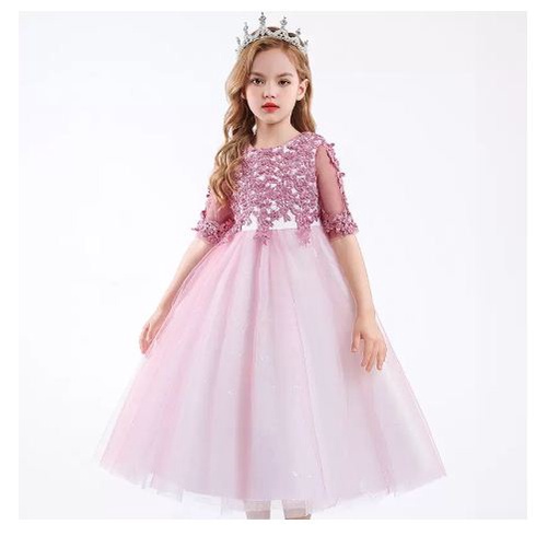 Dress Anak-anak Pakaian Lengan Panjang Untuk Anak Perempuan Kostum Putri Rok Gaun Pengantin Gadis Pesta